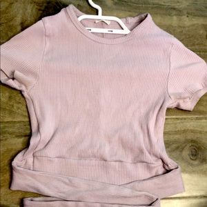 Purple crop-top the in back garage shirt xs womens